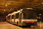trolejbus 3057 čekající na odstavné ploše vozovny Komín na dokončení všech úprav před zařazením od provozu