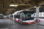 Trolejbusy 27Tr na odstavné ploše vozovny Komín po opatření brněnskými znaky